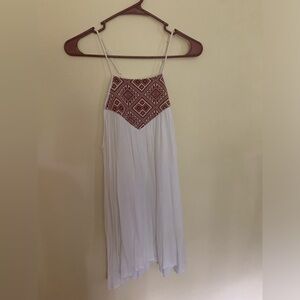 Flowy White and Red Dress